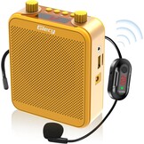 Draagbare Spraakversterker Draadloos UHF Microfoon met 2800mAh Batterij, TF/USB-speler, FM-radio & Recorder voor Docenten, Tours, Evenementen (M-Black) - Maat M-Black