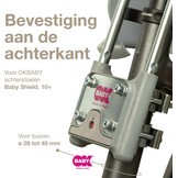 OKBABY 10+ - Verstelbaar fietsstoeltje achterop voor kinderen tot 22 kg - zwart en grijs