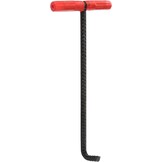 Operitacx Kanaaldeksellifter, 45 cm schachtdekselhaak, haak, hefgereedschap, schachtdekselhaak, ijzeren t-haak, trekhaak voor slagershop, zwart