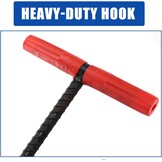 Operitacx Kanaaldeksellifter, 45 cm schachtdekselhaak, haak, hefgereedschap, schachtdekselhaak, ijzeren t-haak, trekhaak voor slagershop, zwart