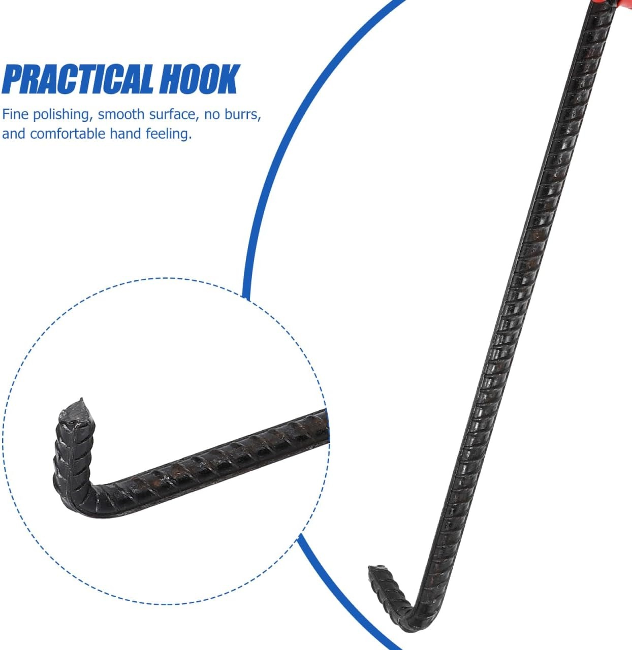 Operitacx Kanaaldeksellifter, 45 cm schachtdekselhaak, haak, hefgereedschap, schachtdekselhaak, ijzeren t-haak, trekhaak voor slagershop, zwart