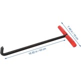 Operitacx Kanaaldeksellifter, 45 cm schachtdekselhaak, haak, hefgereedschap, schachtdekselhaak, ijzeren t-haak, trekhaak voor slagershop, zwart