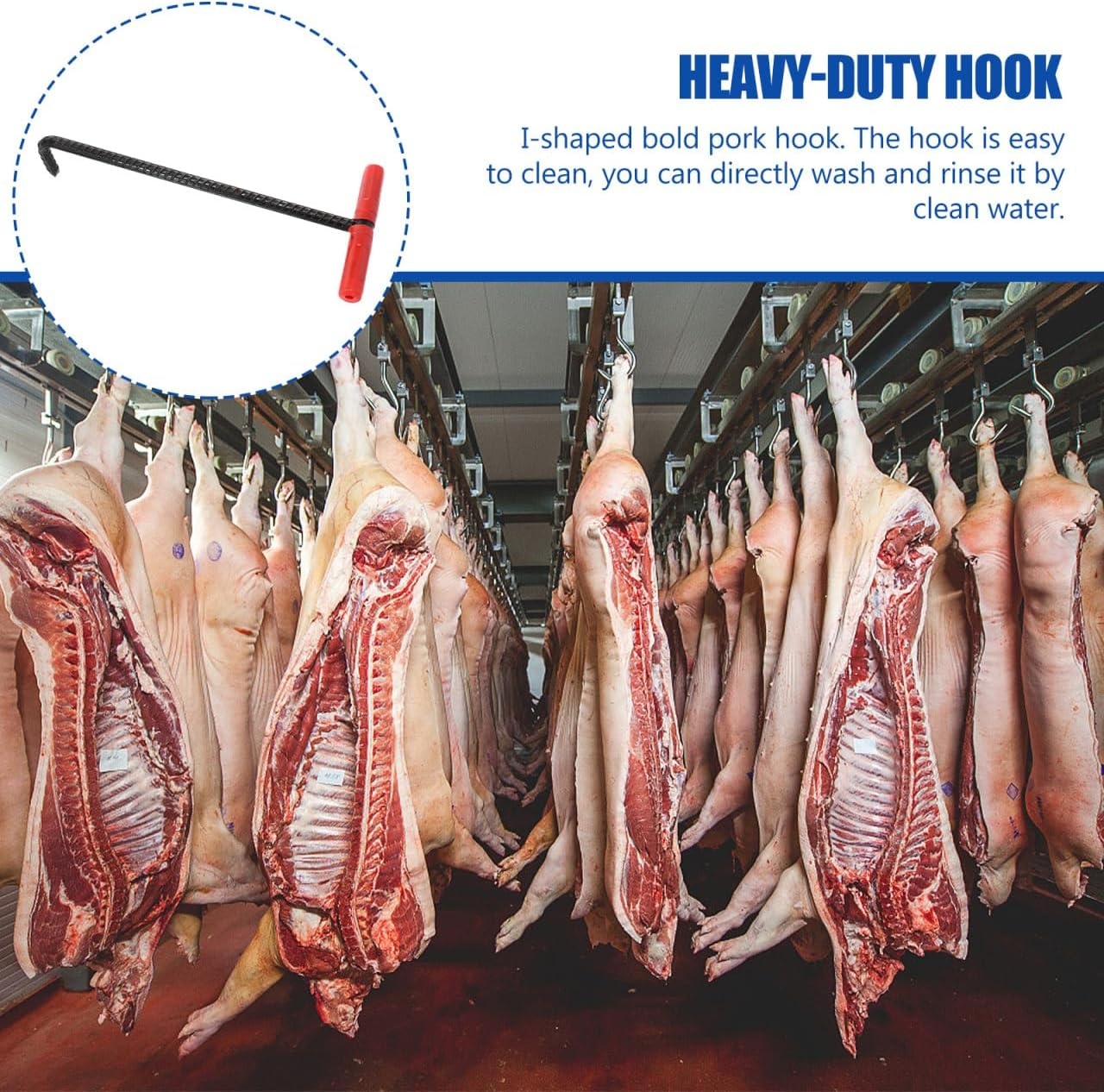 Operitacx Kanaaldeksellifter, 45 cm schachtdekselhaak, haak, hefgereedschap, schachtdekselhaak, ijzeren t-haak, trekhaak voor slagershop, zwart