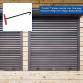 Operitacx Kanaaldeksellifter, 45 cm schachtdekselhaak, haak, hefgereedschap, schachtdekselhaak, ijzeren t-haak, trekhaak voor slagershop, zwart