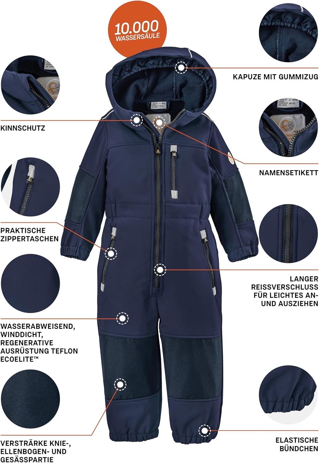first instinct by killtec Fiow 35 Mns Onpc softshell overall met capuchon voor jongens