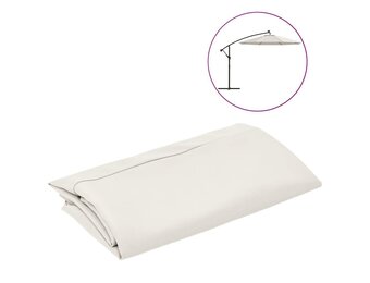 vidaXL Vervangingsdoek voor zweefparasol 350 cm zandwit
