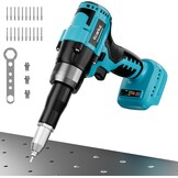 Ecarke Accu-klinknageltangset, compatibel met Makita accu 18V Li-Ion, borstelloze klinknagelpistool met 20 klinknagels in drie maten (3,2/4,0/4,8 mm) & ledlicht, ideaal voor autoreparaties en