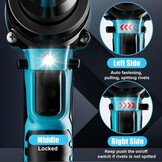 Ecarke Accu-klinknageltangset, compatibel met Makita accu 18V Li-Ion, borstelloze klinknagelpistool met 20 klinknagels in drie maten (3,2/4,0/4,8 mm) & ledlicht, ideaal voor autoreparaties en