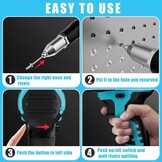 Ecarke Accu-klinknageltangset, compatibel met Makita accu 18V Li-Ion, borstelloze klinknagelpistool met 20 klinknagels in drie maten (3,2/4,0/4,8 mm) & ledlicht, ideaal voor autoreparaties en