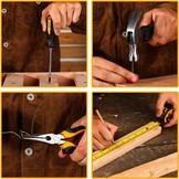 DEKO 126-delig elektrisch gereedschap combo-set met 8 V accuboor, 10 mm 3/8 inch keyless Chuck, professionele en huishoudelijke gereedschapsset, doe-het-zelf, voor tuin, kantoor, huisreparatie