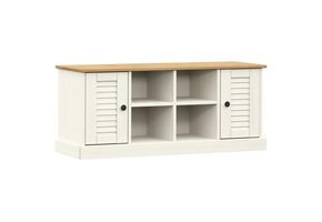 vidaXL Schoenenbank VIGO Grenenhout Wit 106x35x40 cm - 47% Korting