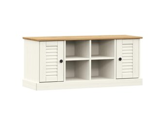 vidaXL Schoenenbank VIGO 106x35x40 cm massief grenenhout wit