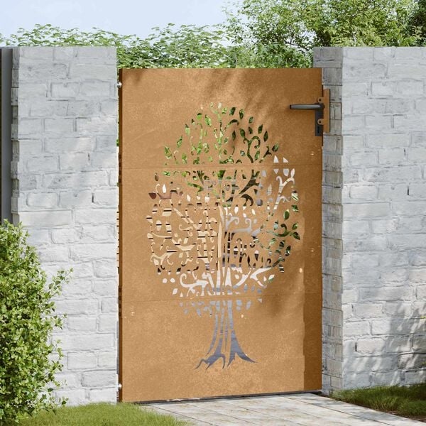 vidaXL Poort 85x150 cm boomontwerp cortenstaal