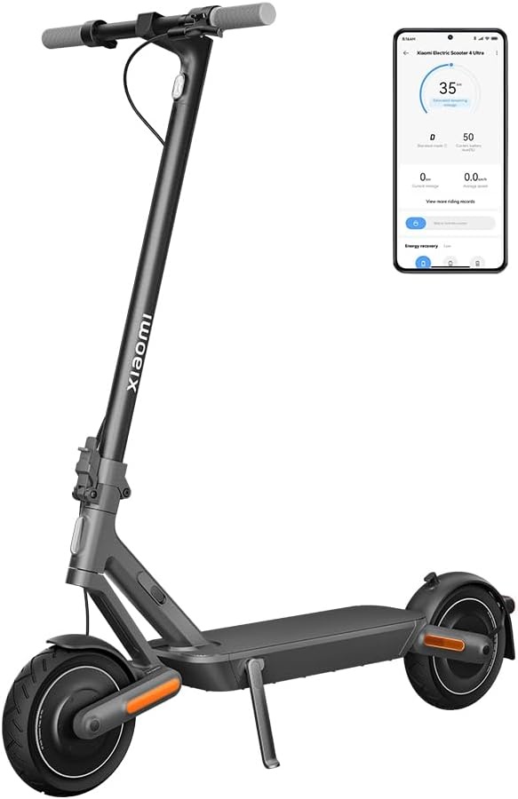 Xiaomi Electric Scooter 4 Ultra Zwarte Elektrische Step met 70 km Bereik en Dubbele Vering