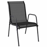 vidaXL Tuinstoelen 4 st staal en textileen zwart