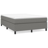 vidaXL Bedframe zonder matras stof donkergrijs 140x200 cm