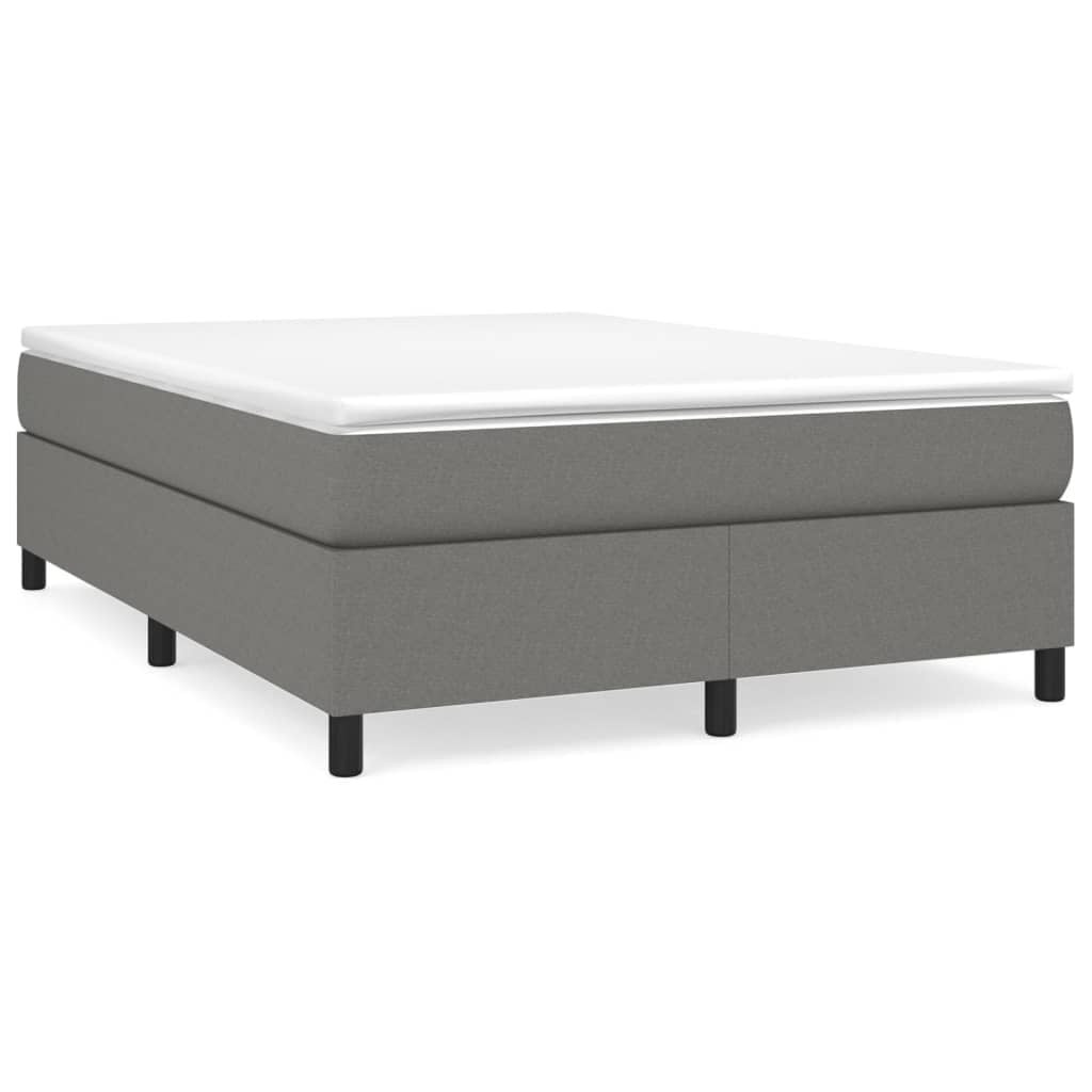 vidaXL Bedframe zonder matras stof donkergrijs 140x200 cm