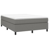 vidaXL Bedframe zonder matras stof donkergrijs 140x200 cm