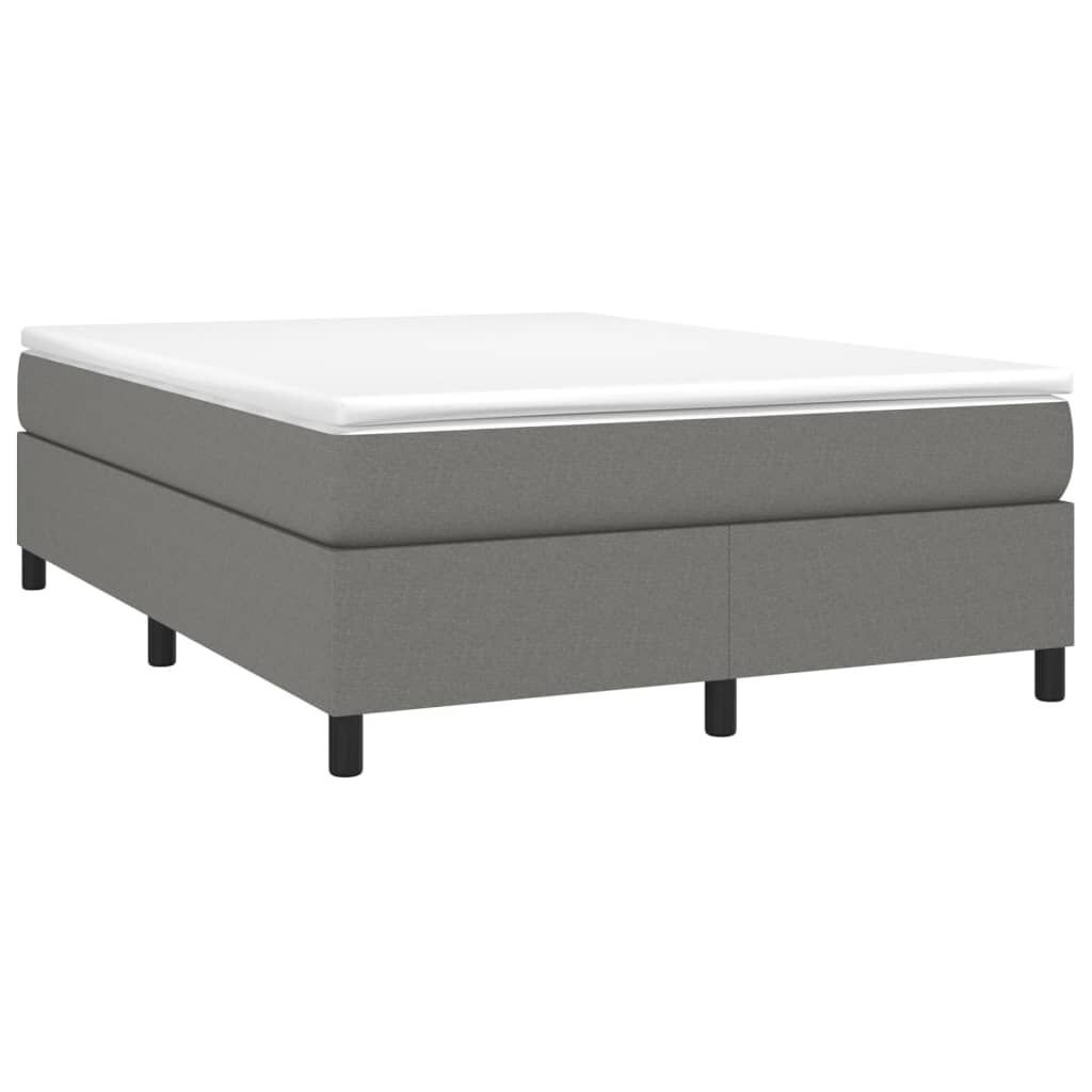 vidaXL Bedframe zonder matras stof donkergrijs 140x200 cm