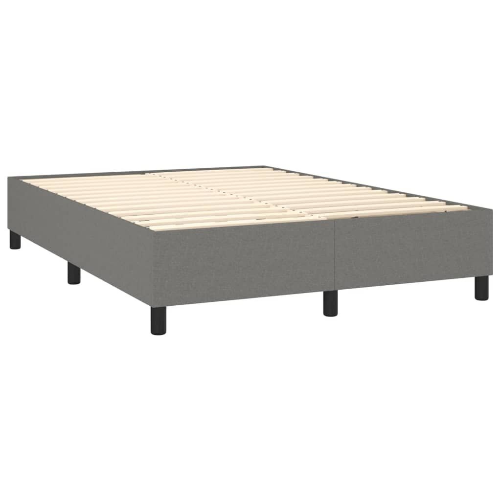 vidaXL Bedframe zonder matras stof donkergrijs 140x200 cm