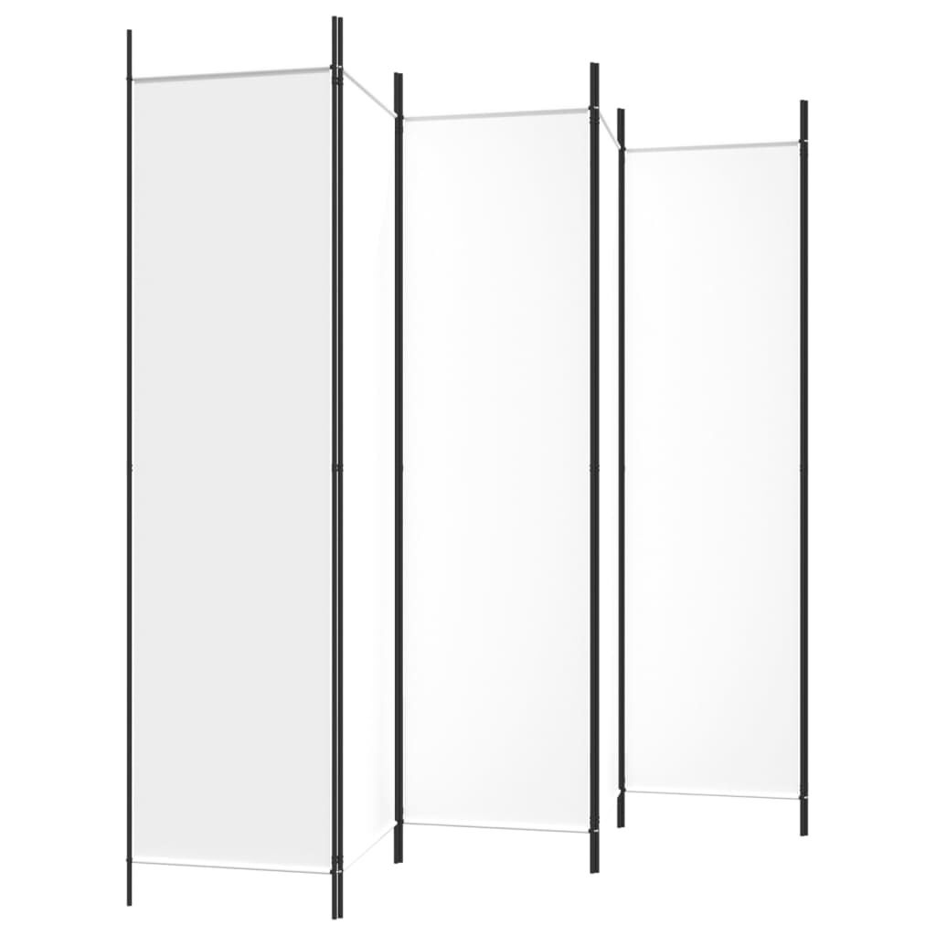 vidaXL Kamerscherm met 6 panelen 300x200 cm stof wit