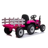 Elektrische tractor ride-on – Roze – Met aanhanger