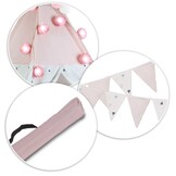 Tipi speeltent met licht & slingers – Roze