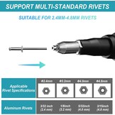 Accu Klinknageltang compatibel met Makita 18V (zonder accu)‌ | Borstelloze Elektrische Popklinknageltang 25.000N Klinknagelpistool voor Blinde Klinknagels van 2,4-4,8 mm