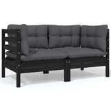 VidaXL Tuinbank 2-zits Grenenhout Zwart - 35% Korting