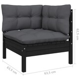VidaXL Tuinbank 2-zits Grenenhout Zwart - 35% Korting