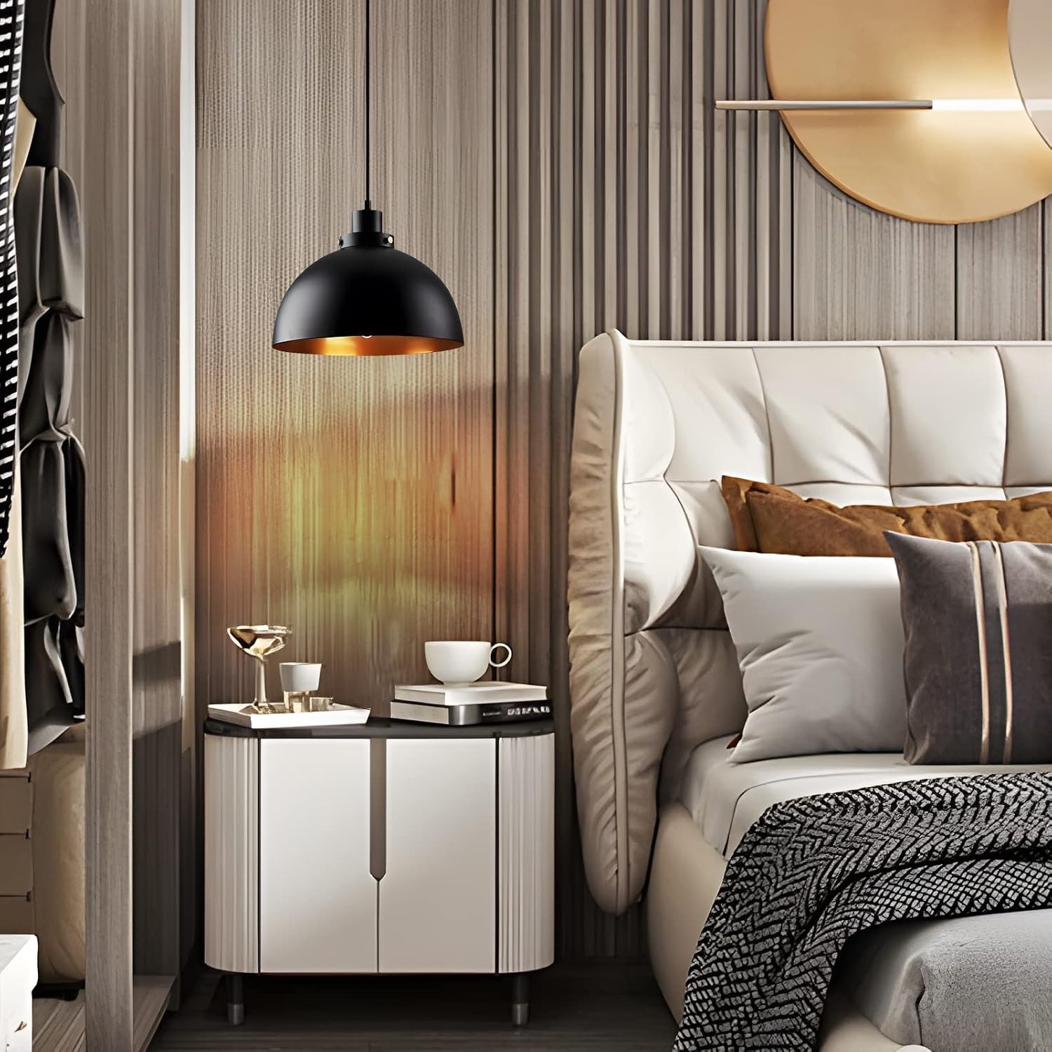 Industriële Hanglampen Retro | Zwart 28 cm | Set van 2 | Matzwart | In hoogte verstelbaar voor Keuken, Woonkamer, Eetkamer