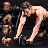 Fitness Set 6-in-1 voor Core Training | Abdominale Trainer, Ab Roller, Weerstandsband, Push-up Bars, Kniekussen | Zwart