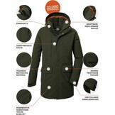killtec Kow 80 Mn Prk heren Functionele parka/parka met afritsbare capuchon