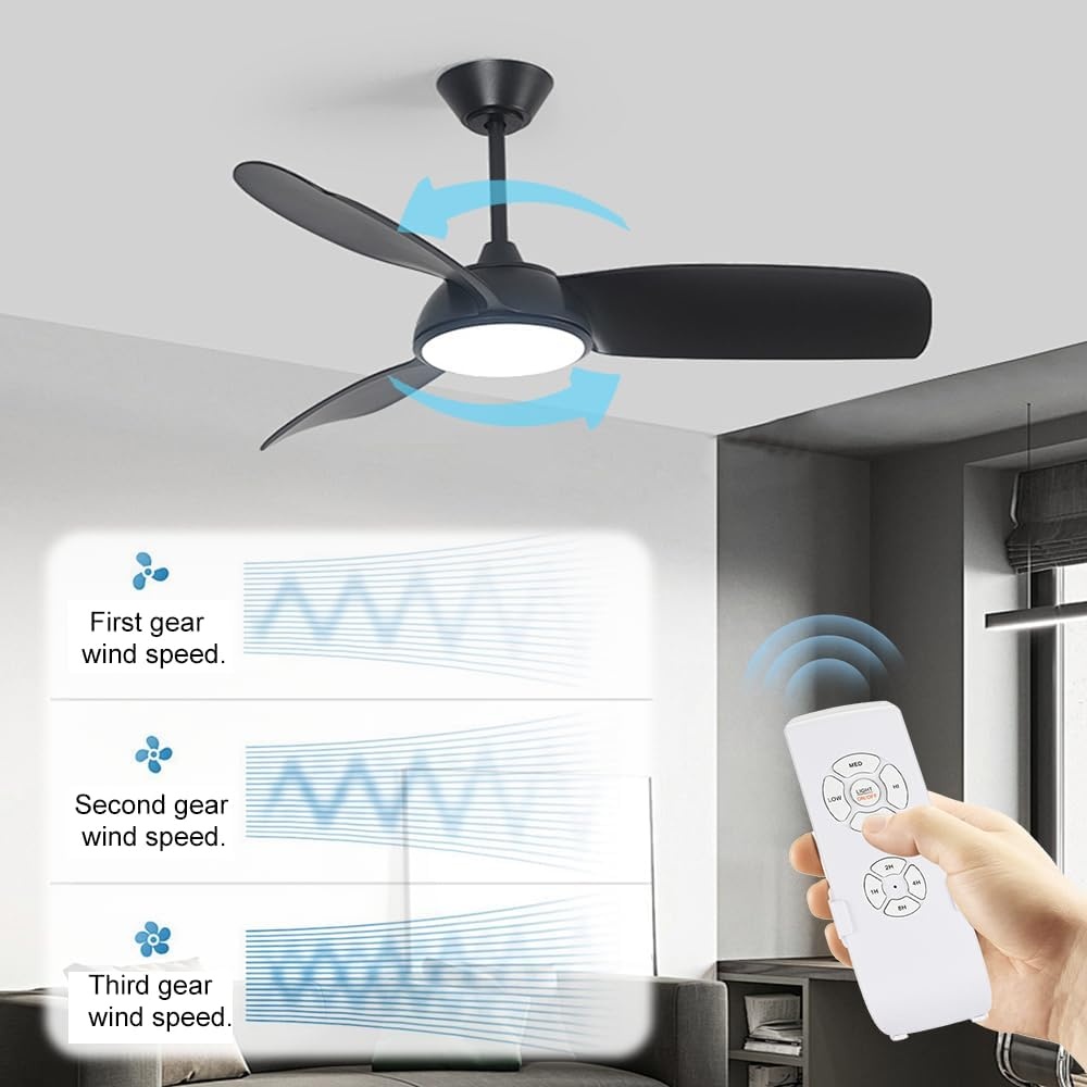 QIACHIP Universal Ceiling Fan Remote Control Kit, Wireless Ceiling Fan Lamp Remote Control Kit and Light Control Switch Timer Control for Space Cooling 220V 230V - Maat 1 Satz