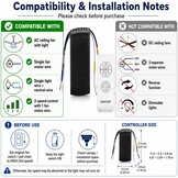 QIACHIP Universal Ceiling Fan Remote Control Kit, Wireless Ceiling Fan Lamp Remote Control Kit and Light Control Switch Timer Control for Space Cooling 220V 230V - Maat 1 Satz