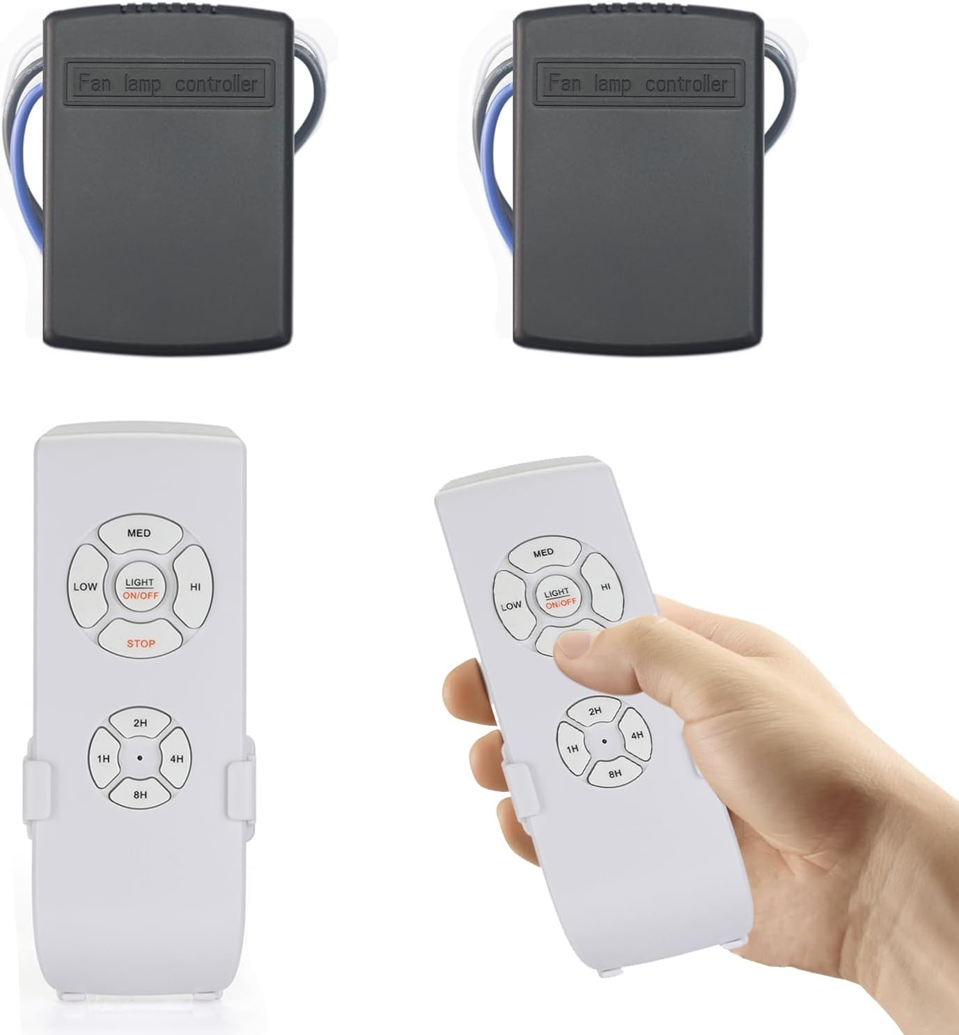 QIACHIP Universal Ceiling Fan Remote Control Kit, Wireless Ceiling Fan Lamp Remote Control Kit and Light Control Switch Timer Control for Space Cooling 220V 230V - Maat 1 Satz