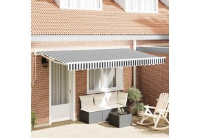 VidaXL Vervangingsdoek Zonnescherm Antraciet/Wit 380x195cm - 51% Korting