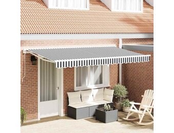 VidaXL Vervangingsdoek Zonnescherm Antraciet/Wit 380x195cm - 51% Korting