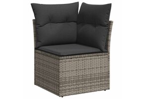 VidaXL Tuinhoekbank Poly Rattan Grijs met Kussens - 51% Korting
