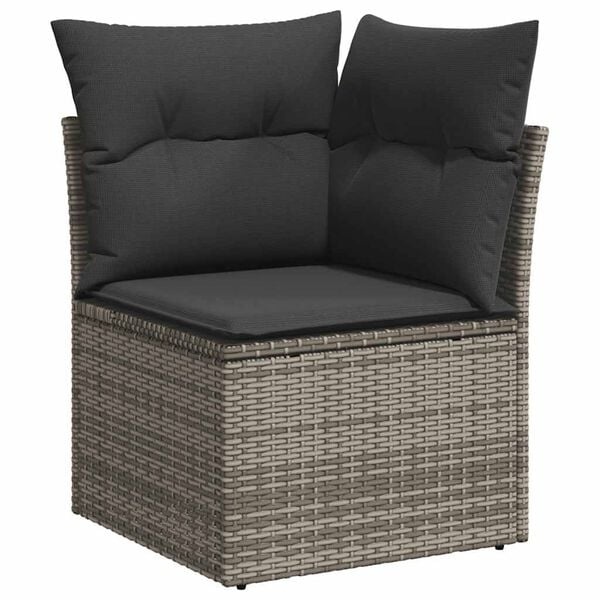 Modulaire Tuinhoekbank met Kussens - Poly Rotan Grijs (60% Korting)