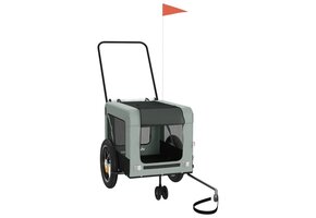 Hondenfietstrailer Oxford Stof/IJzer Grijs/Zwart - 34% Korting