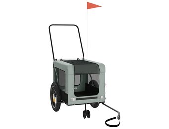 vidaXL Hondenfietstrailer oxford stof en ijzer grijs en zwart