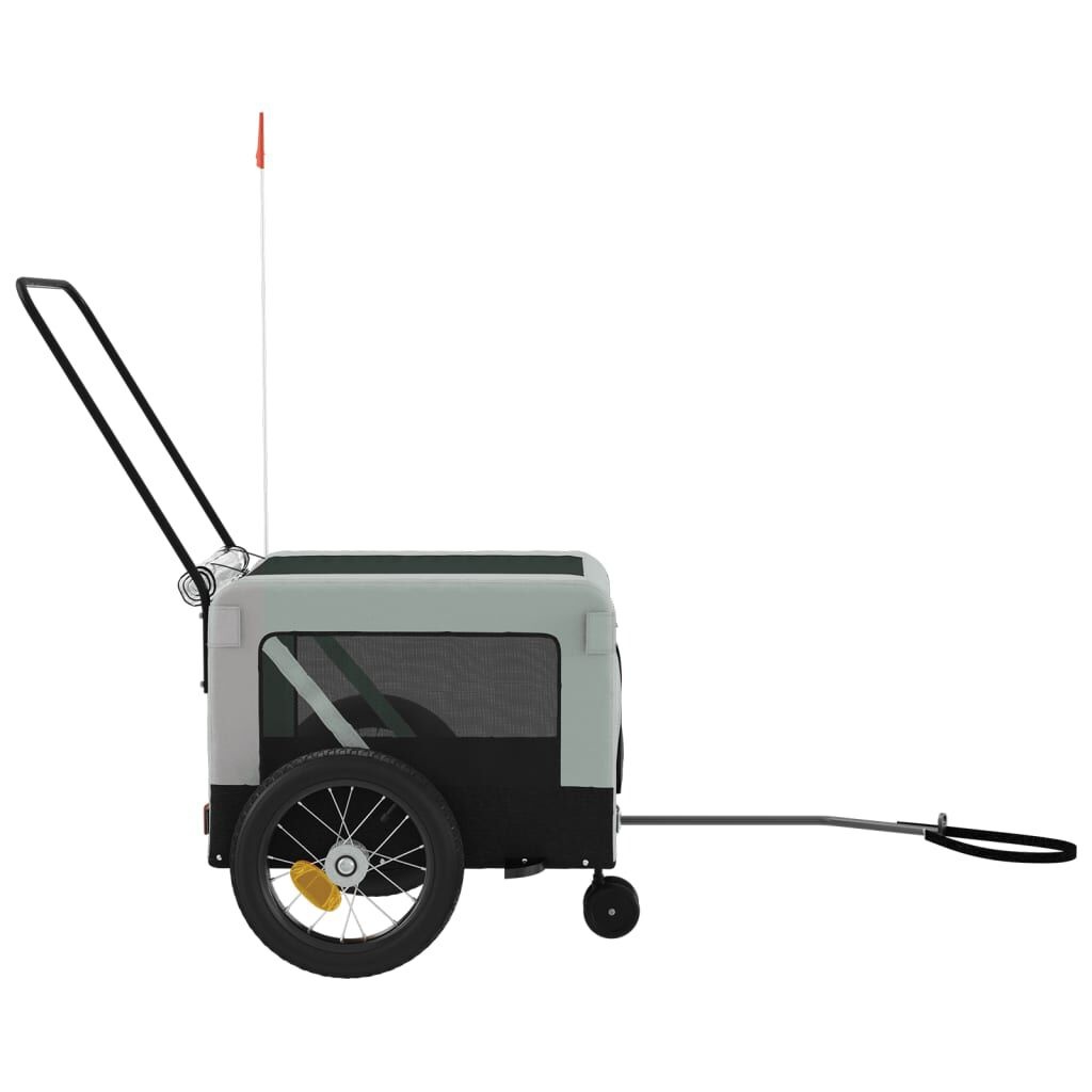 vidaXL Hondenfietstrailer oxford stof en ijzer grijs en zwart