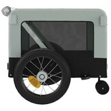 vidaXL Hondenfietstrailer oxford stof en ijzer grijs en zwart