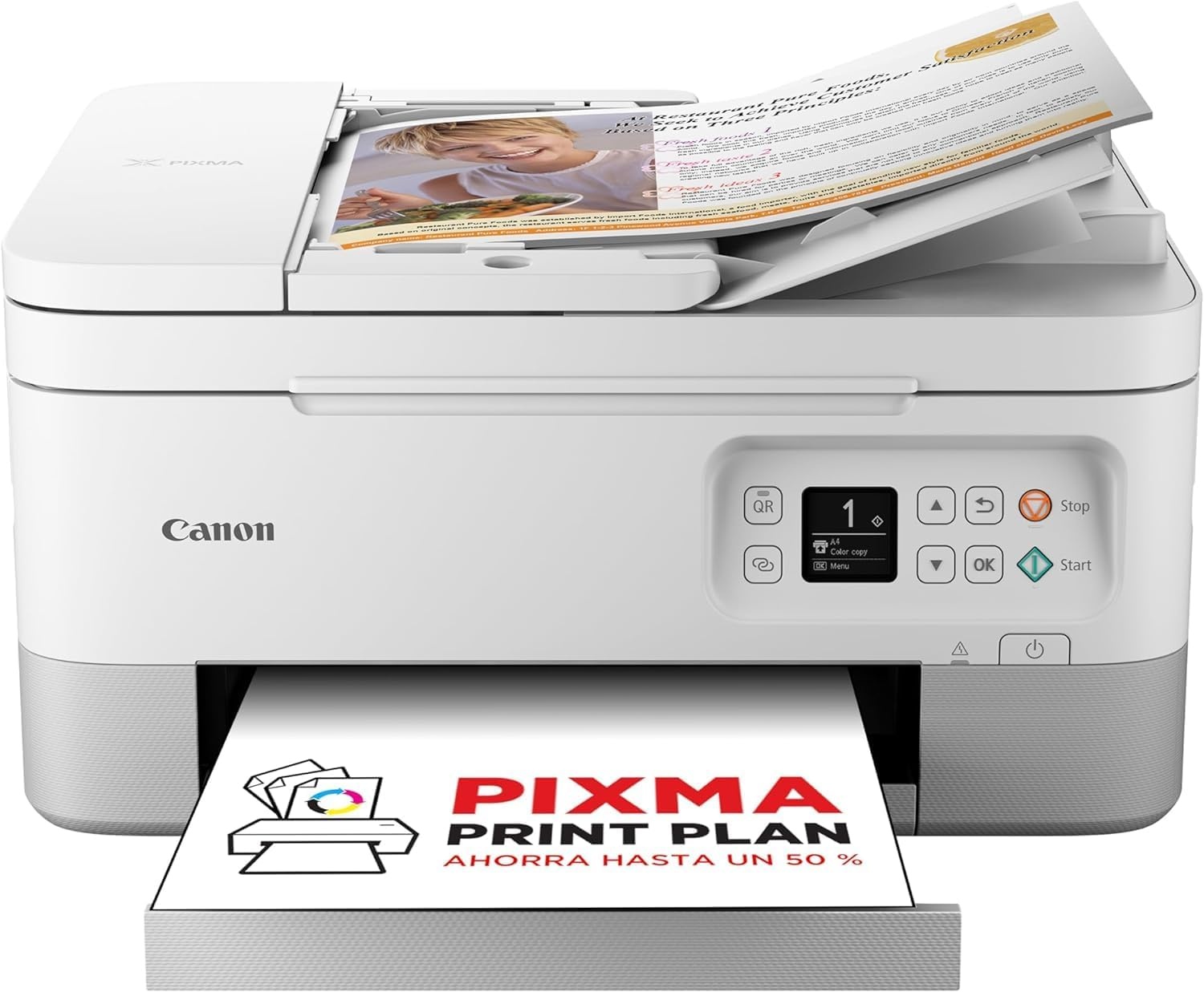 PIXMA TS7451i 3-in-1 WLAN-printer voor thuiskantoor, kopieerapparaat en scanner – compatibel met PIXMA Print Plan – afdrukken van foto's zonder rand – draadloos printen/scannen via de cloud en