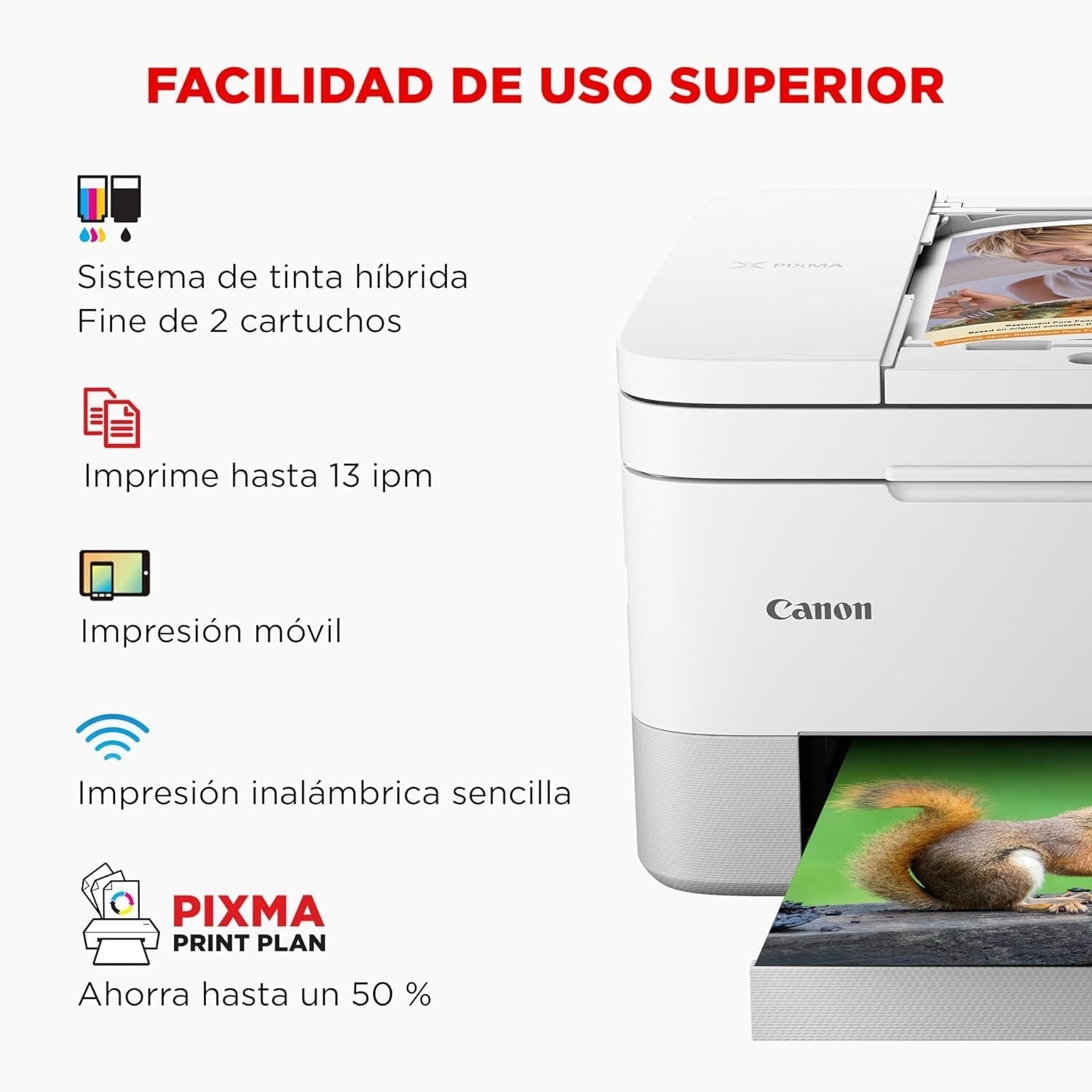 PIXMA TS7451i 3-in-1 WLAN-printer voor thuiskantoor, kopieerapparaat en scanner – compatibel met PIXMA Print Plan – afdrukken van foto's zonder rand – draadloos printen/scannen via de cloud en