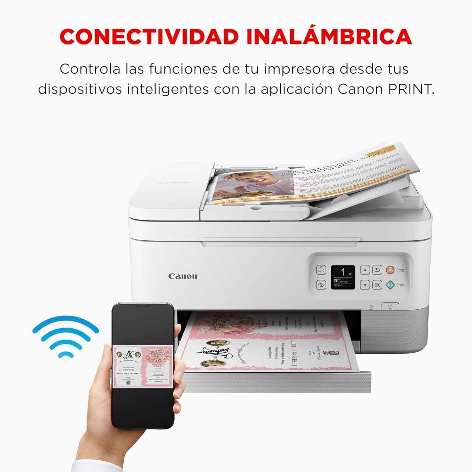 PIXMA TS7451i 3-in-1 WLAN-printer voor thuiskantoor, kopieerapparaat en scanner – compatibel met PIXMA Print Plan – afdrukken van foto's zonder rand – draadloos printen/scannen via de cloud en