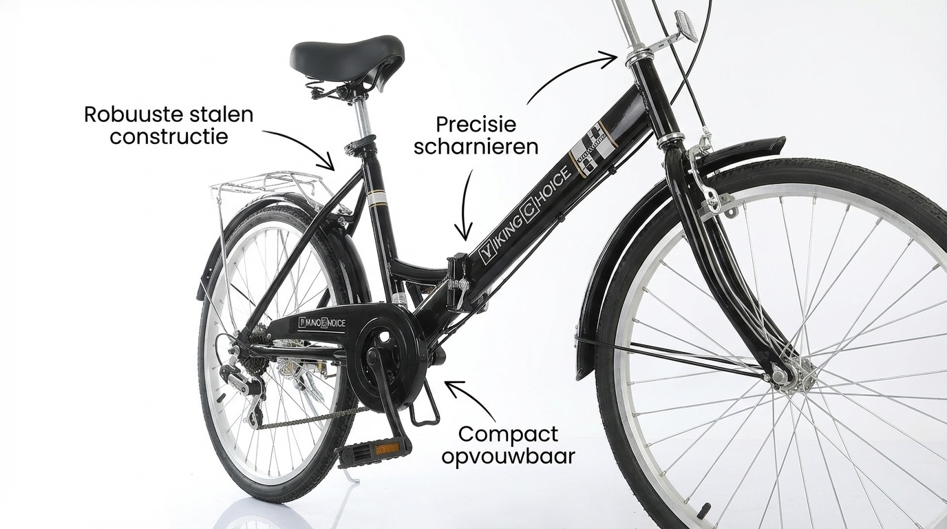 Vouwfiets 24 inch - zwart - zonder versnellingen