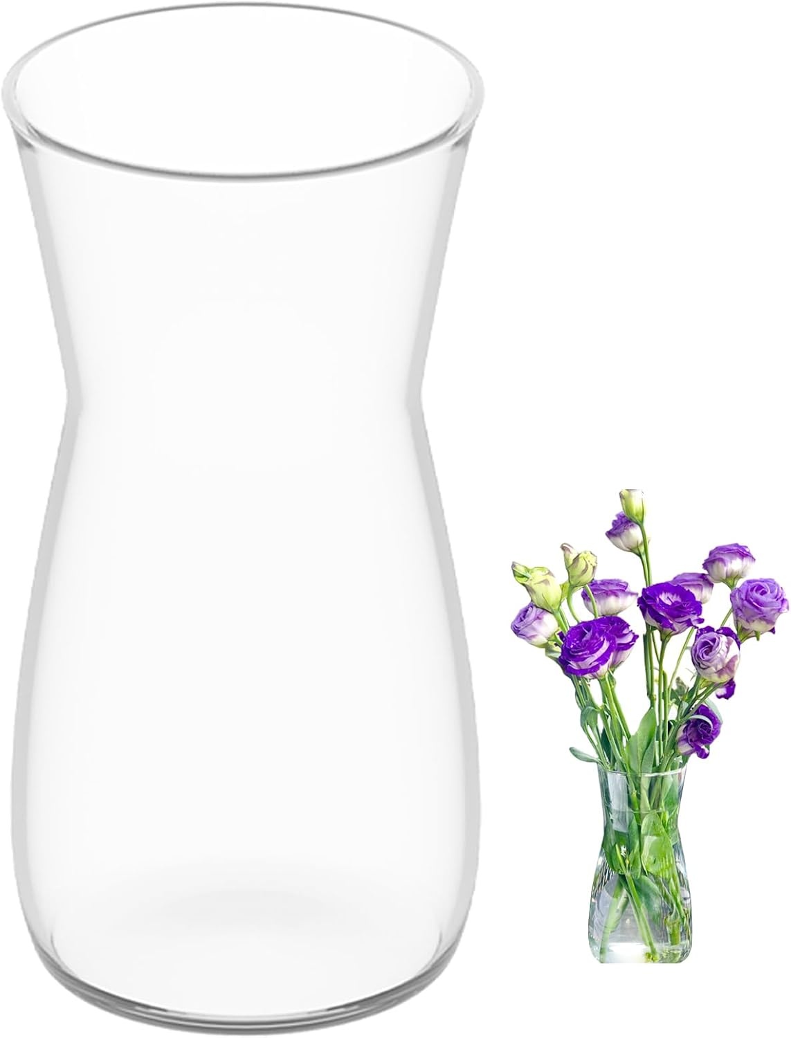 Decoratieve glazen vaas Helder 20 cm hoog | Ø 8.5 cm opening | Voor verse & gedroogde bloemen & pampasgras