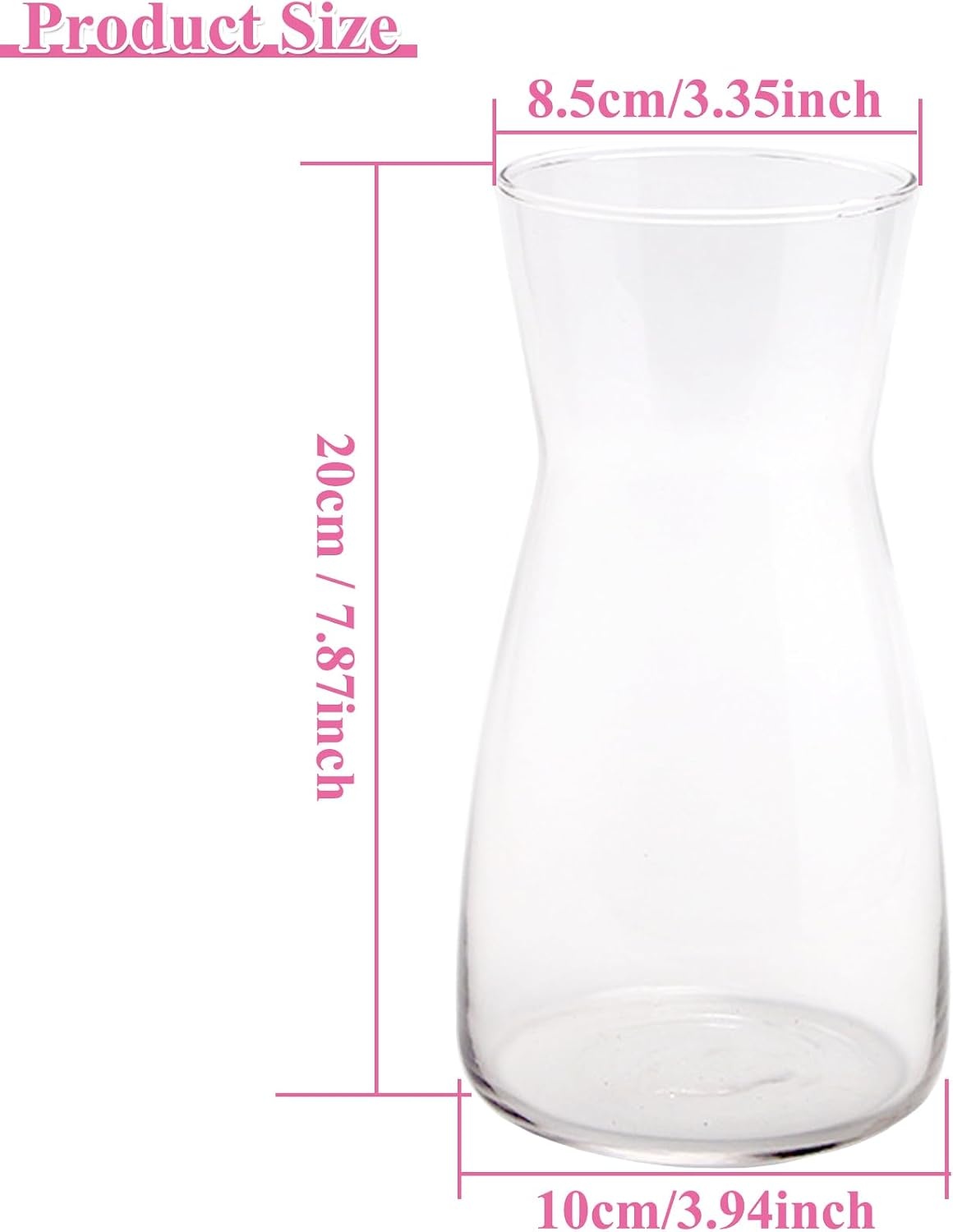 Decoratieve glazen vaas Helder 20 cm hoog | Ø 8.5 cm opening | Voor verse & gedroogde bloemen & pampasgras